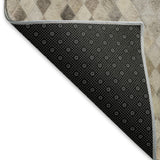 9' X 12' Beige Gray And Ivory Diamond Washable Area Rug With UV Protection - HomeRoots - Flyclothing LLC