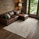 9' X 12' Beige Gray And Ivory Diamond Washable Area Rug With UV Protection - HomeRoots - Flyclothing LLC