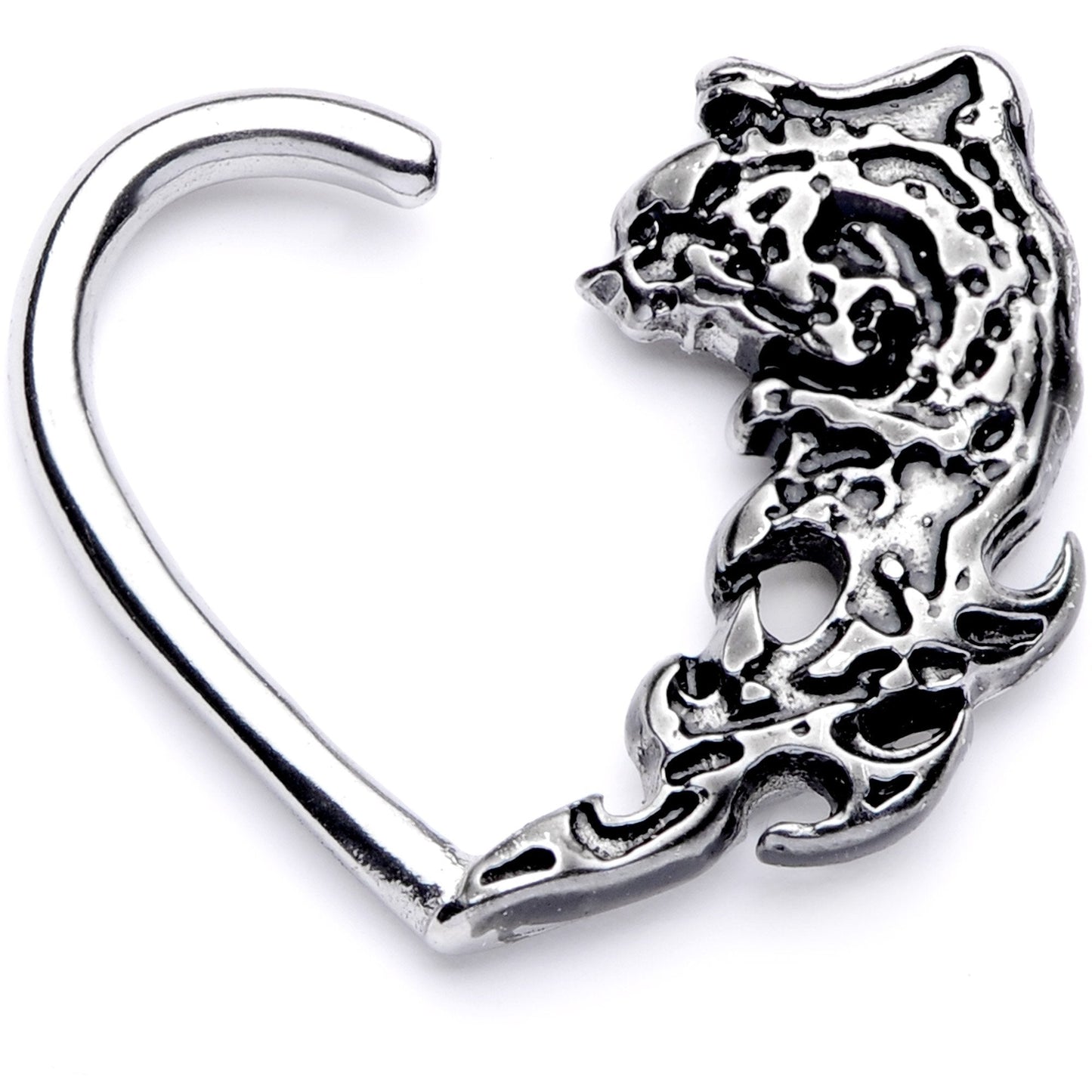 16G 3/8 Tribal Wave Left Heart Closure Ring - BodyCandy - Flyclothing LLC
