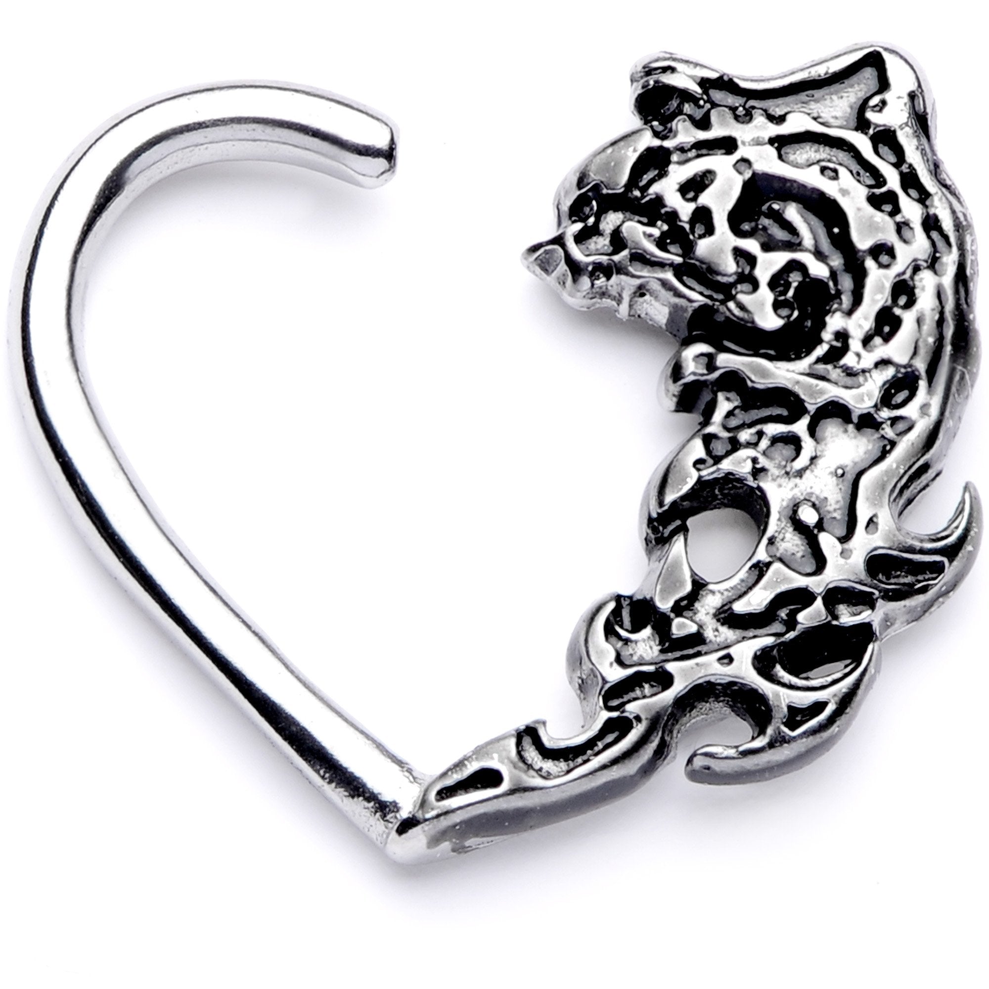16G 3/8 Tribal Wave Left Heart Closure Ring - BodyCandy - Flyclothing LLC
