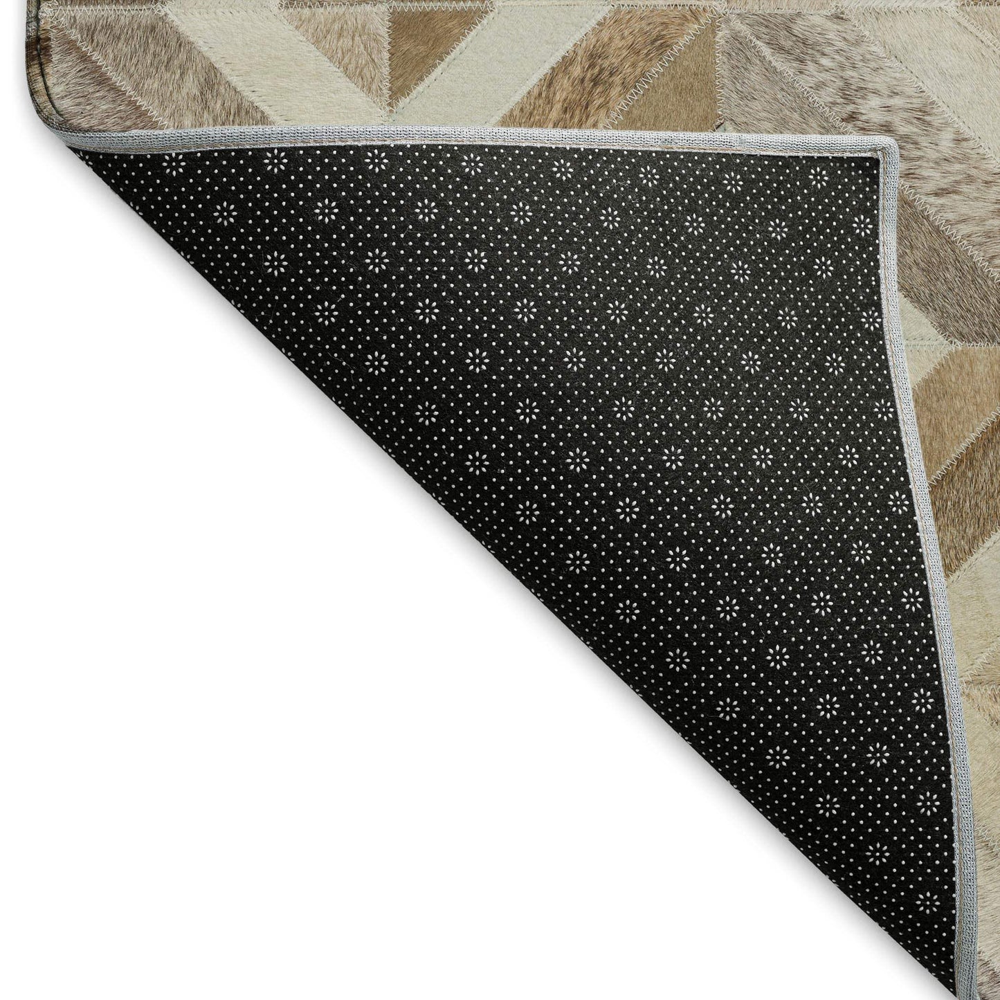 8' Gray Brown And Ivory Diamond Washable Round Rug With UV Protection - HomeRoots - Flyclothing LLC