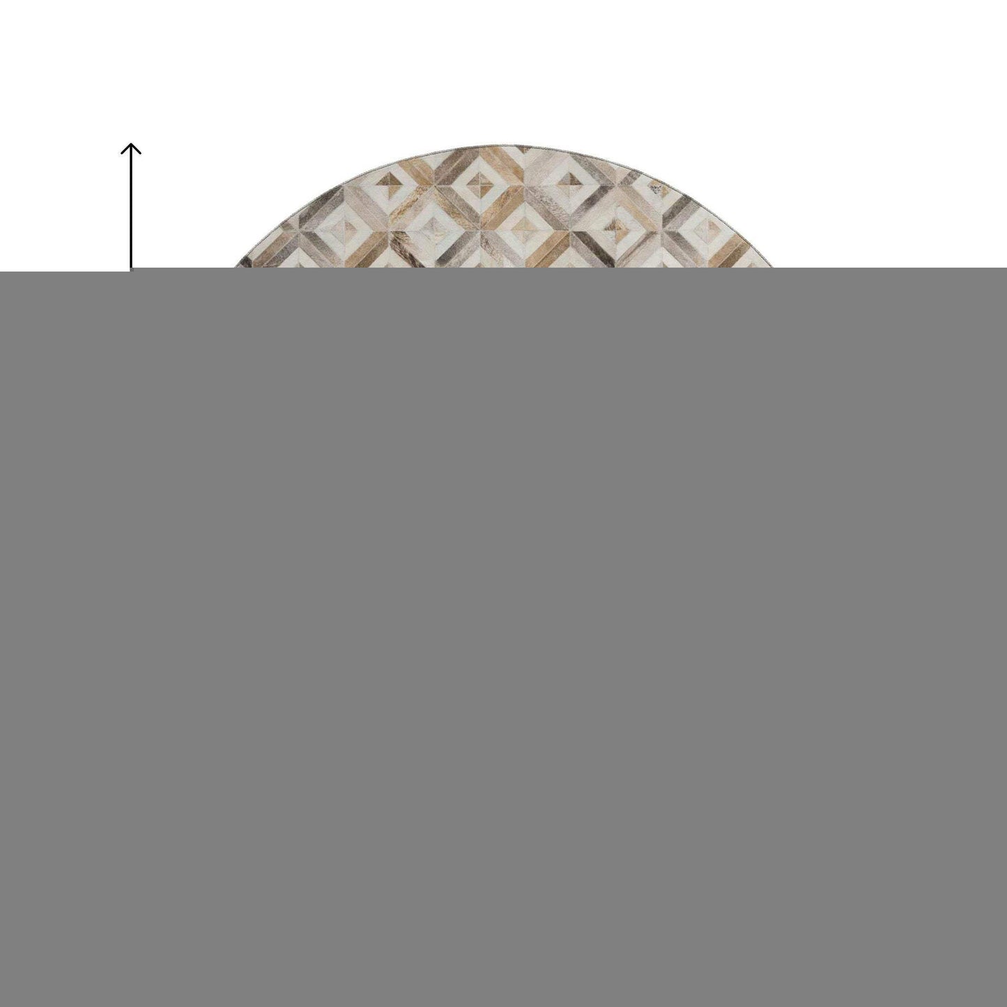 8' Gray Brown And Ivory Diamond Washable Round Rug With UV Protection - HomeRoots - Flyclothing LLC
