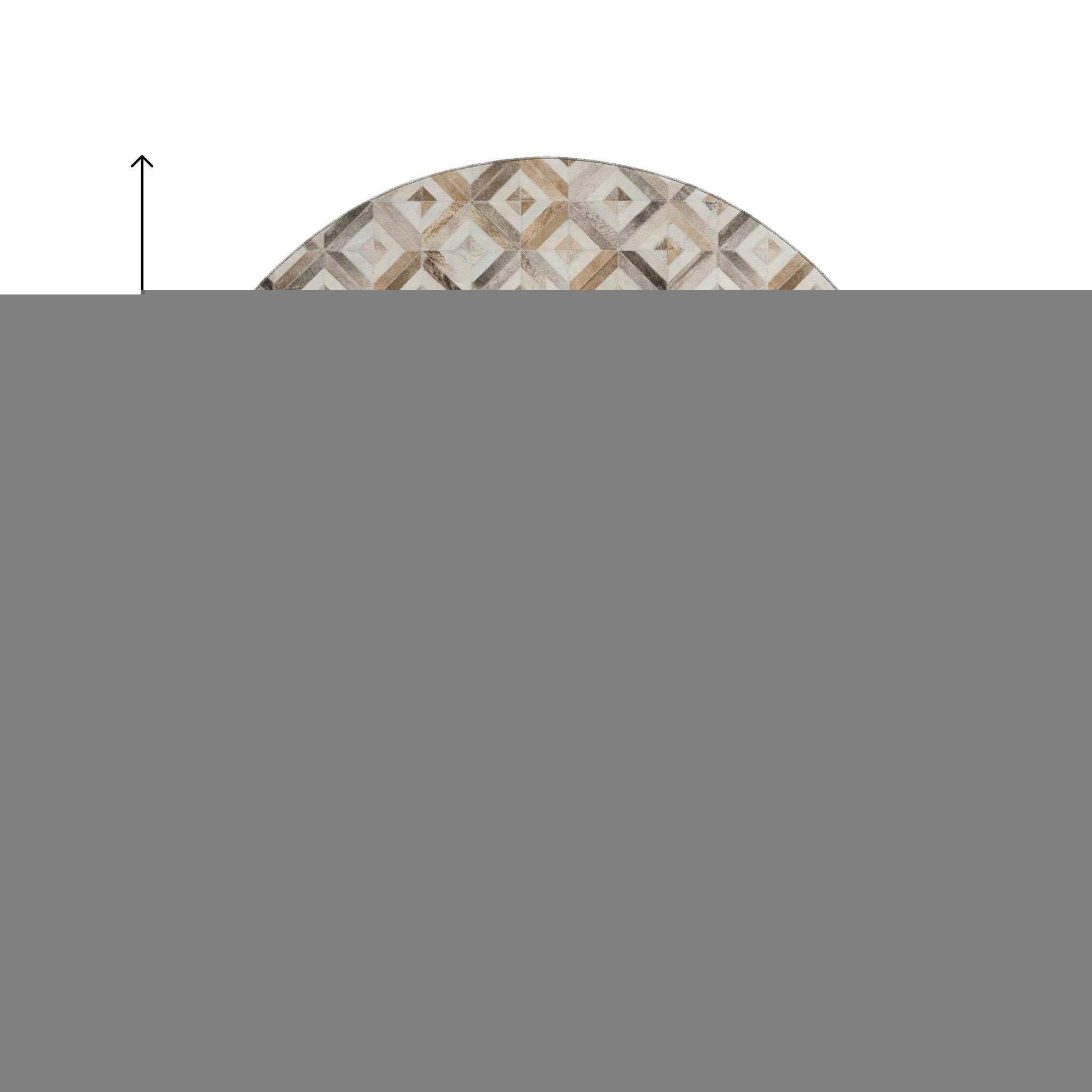 8' Gray Brown And Ivory Diamond Washable Round Rug With UV Protection - HomeRoots - Flyclothing LLC
