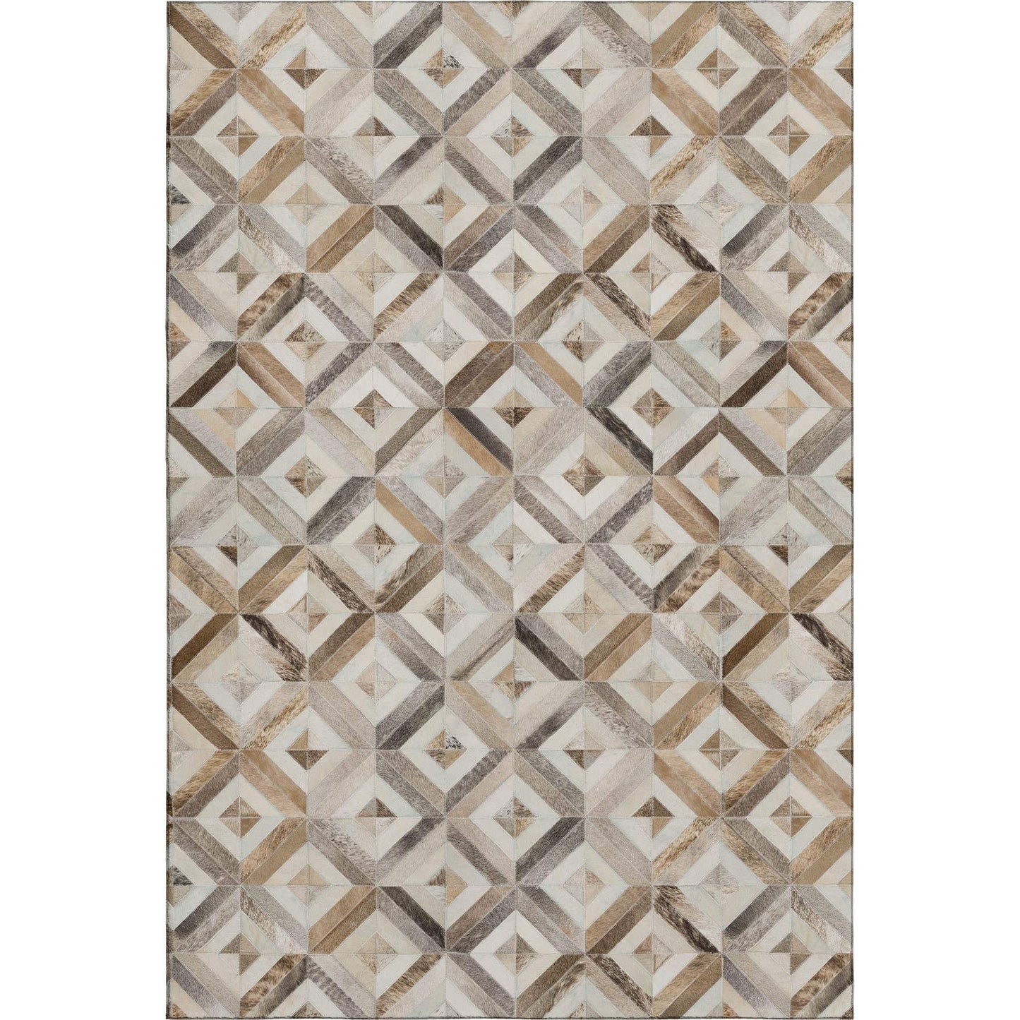 8' X 10' Gray Brown And Ivory Diamond Washable Area Rug With UV Protection - HomeRoots - Flyclothing LLC