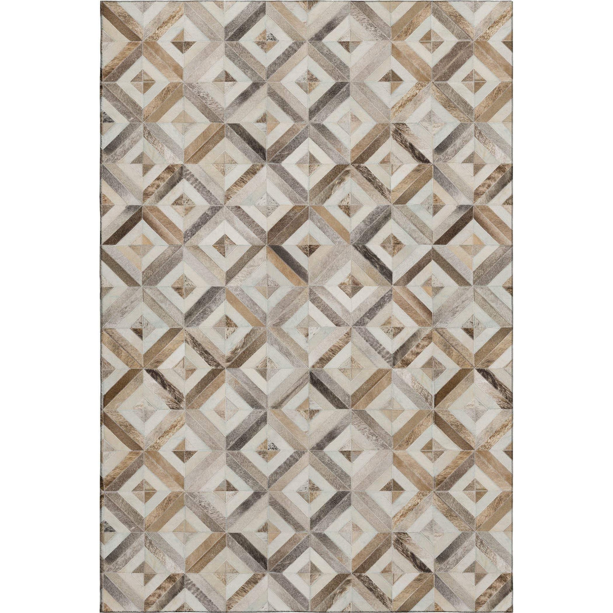 8' X 10' Gray Brown And Ivory Diamond Washable Area Rug With UV Protection - HomeRoots - Flyclothing LLC