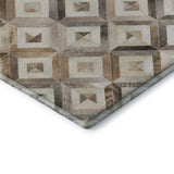 8' X 10' Gray Brown And Ivory Diamond Washable Area Rug With UV Protection - HomeRoots - Flyclothing LLC