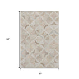 5' X 8' Ivory Beige And Gray Diamond Washable Area Rug With UV Protection - HomeRoots - Flyclothing LLC
