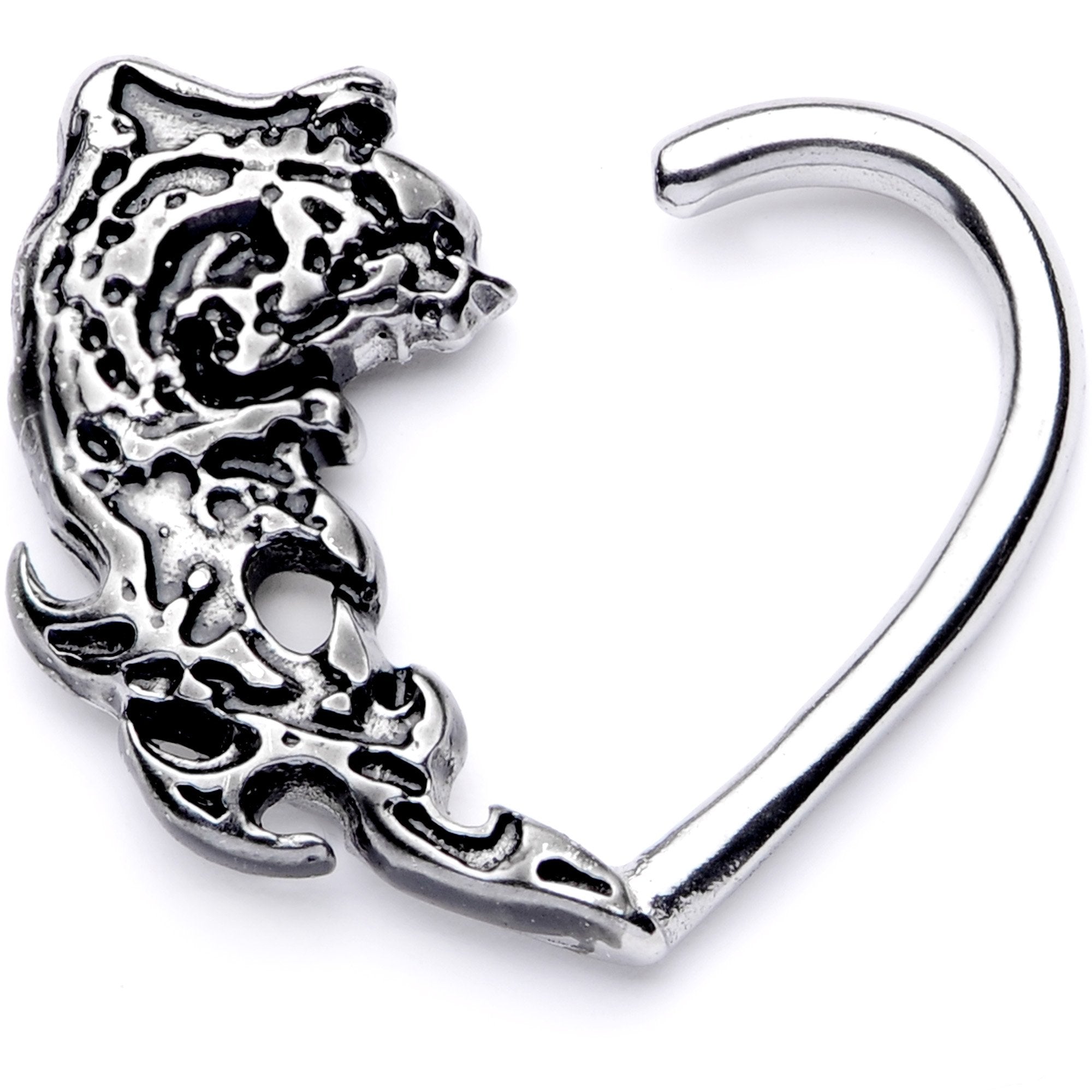 16G 3/8 Tribal Wave Right Heart Closure Ring - BodyCandy - Flyclothing LLC
