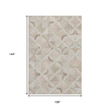 9' X 12' Ivory Beige And Gray Diamond Washable Area Rug With UV Protection - HomeRoots - Flyclothing LLC
