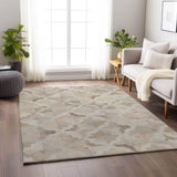 9' X 12' Ivory Beige And Gray Diamond Washable Area Rug With UV Protection - HomeRoots - Flyclothing LLC