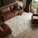 9' X 12' Ivory Beige And Gray Diamond Washable Area Rug With UV Protection - HomeRoots - Flyclothing LLC