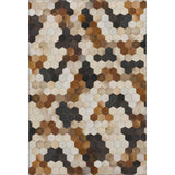 5' X 8' Black Brown And Ivory Geometric Washable Area Rug With UV Protection - HomeRoots - Flyclothing LLC