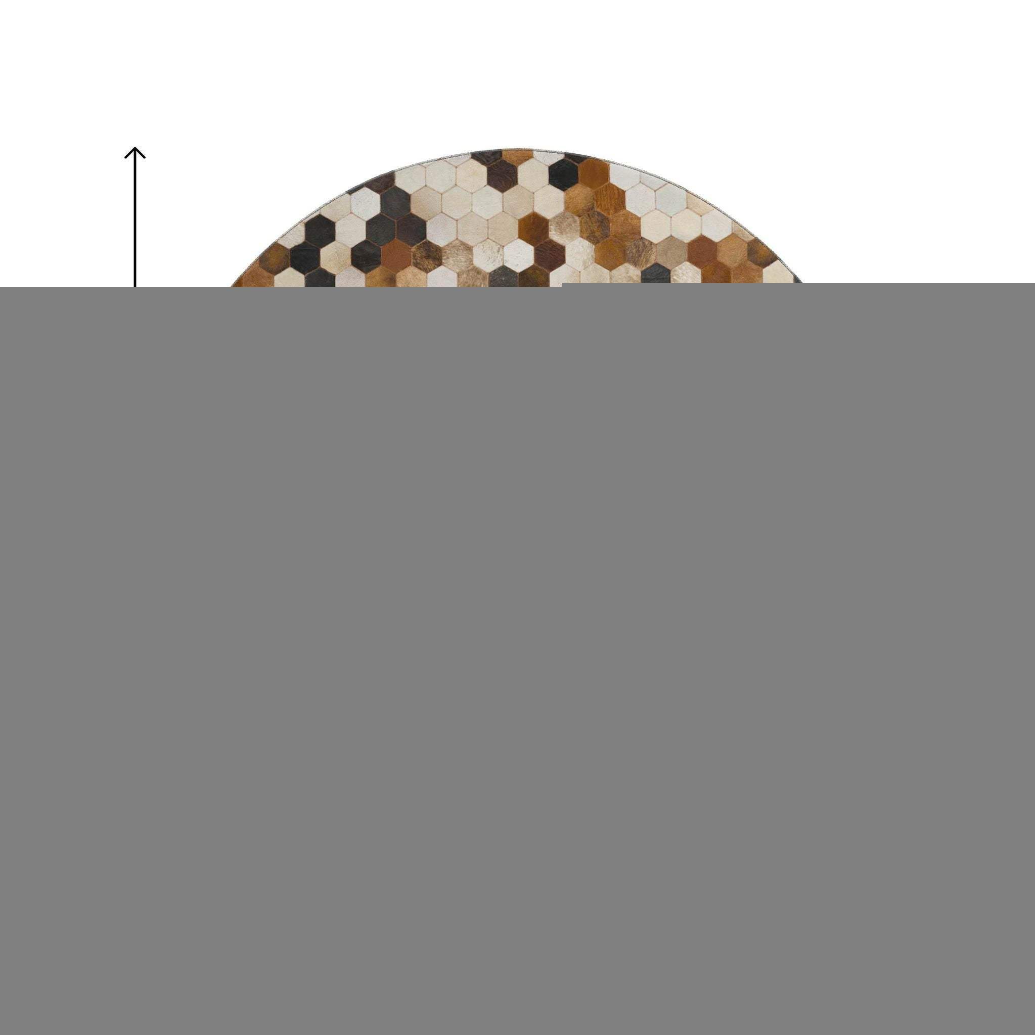 8' Black Brown And Ivory Geometric Washable Round Rug With UV Protection - HomeRoots - Flyclothing LLC