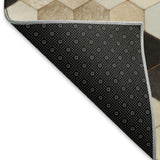 8' X 10' Black Brown And Ivory Geometric Washable Area Rug With UV Protection - HomeRoots - Flyclothing LLC