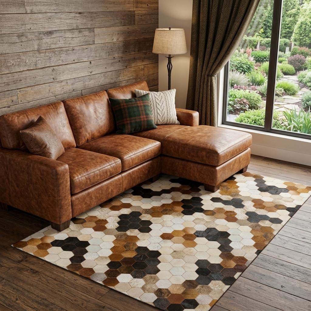 9' X 12' Black Brown And Ivory Geometric Washable Area Rug With UV Protection - HomeRoots - Flyclothing LLC