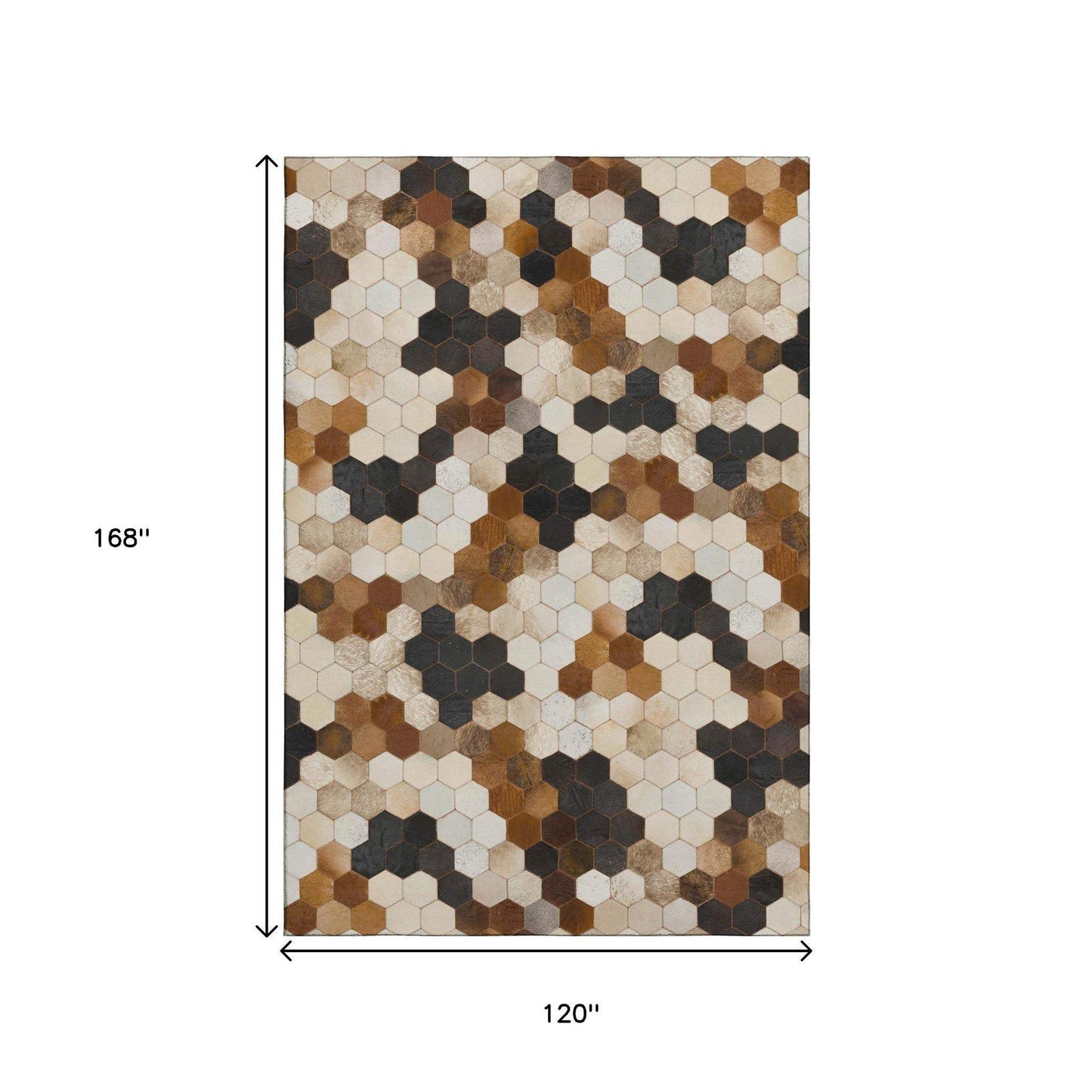 10' X 14' Black Brown And Ivory Geometric Washable Area Rug With UV Protection - HomeRoots - Flyclothing LLC