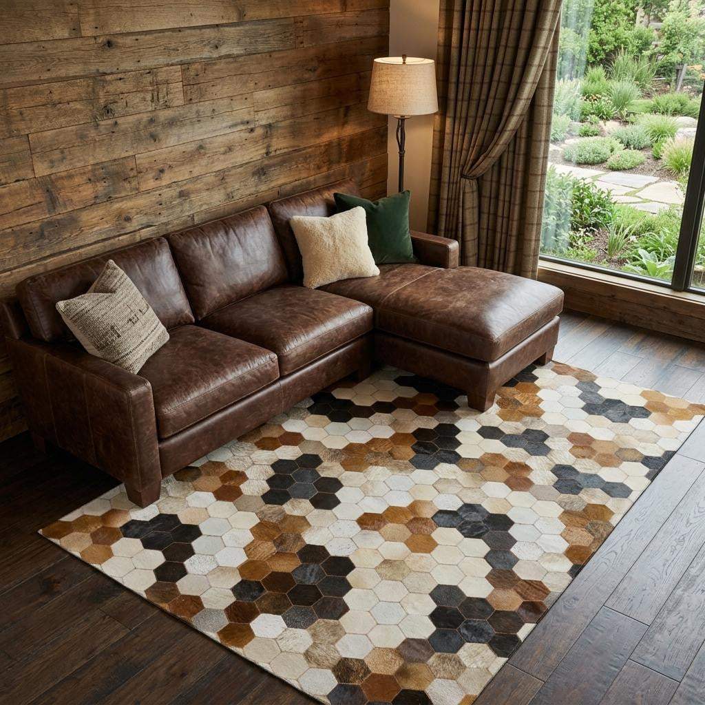 10' X 14' Black Brown And Ivory Geometric Washable Area Rug With UV Protection - HomeRoots - Flyclothing LLC
