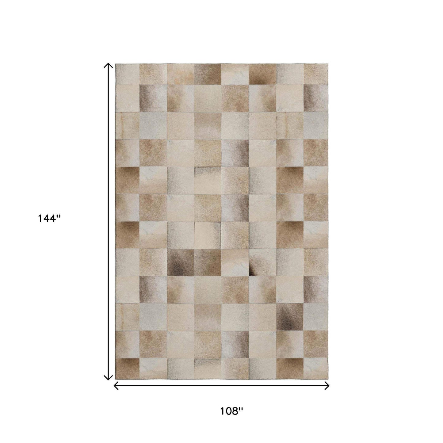 9' X 12' Beige Ivory And Taupe Geometric Washable Area Rug With UV Protection - HomeRoots - Flyclothing LLC