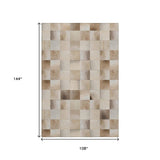 9' X 12' Beige Ivory And Taupe Geometric Washable Area Rug With UV Protection - HomeRoots - Flyclothing LLC