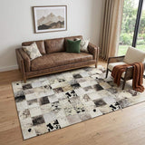 5' X 8' Granite Gray Ivory And Black Patchwork Washable Area Rug With UV Protection - HomeRoots - Flyclothing LLC