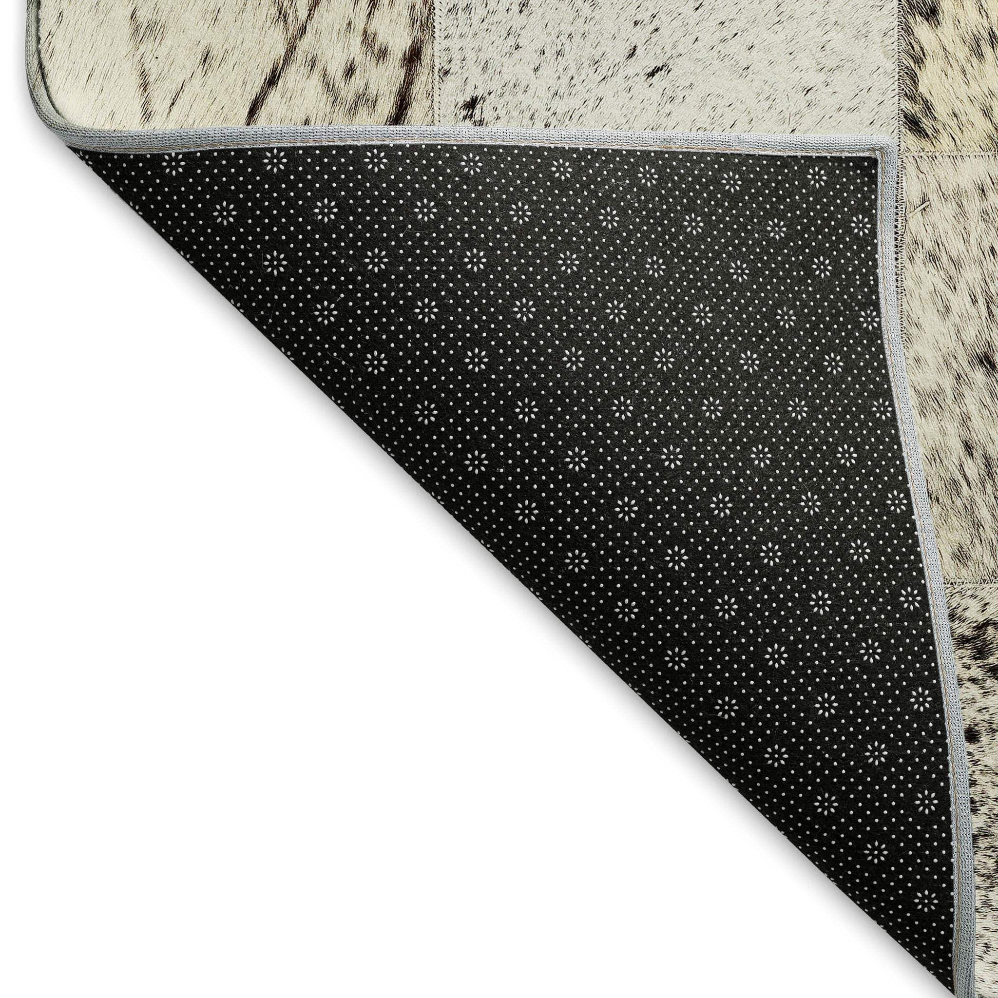 8' X 10' Granite Gray Ivory And Black Patchwork Washable Area Rug With UV Protection - HomeRoots - Flyclothing LLC