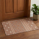 3' X 5' Burnt Sienna And Ivory Tribal Washable Area Rug With UV Protection - HomeRoots - Flyclothing LLC