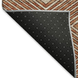 8' X 10' Burnt Sienna And Ivory Geometric Washable Area Rug With UV Protection - HomeRoots - Flyclothing LLC