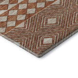 10' X 14' Burnt Sienna And Ivory Tribal Washable Area Rug With UV Protection - HomeRoots - Flyclothing LLC