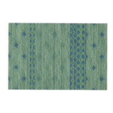 3' X 5' Green And Navy Blue Tribal Washable Area Rug With UV Protection - HomeRoots - Flyclothing LLC
