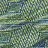 8' X 10' Green And Navy Blue Geometric Washable Area Rug With UV Protection - HomeRoots - Flyclothing LLC