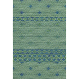 10' X 14' Green And Navy Blue Geometric Washable Area Rug With UV Protection - HomeRoots - Flyclothing LLC
