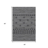 5' X 8' Gray And Black Geometric Washable Area Rug With UV Protection - HomeRoots - Flyclothing LLC