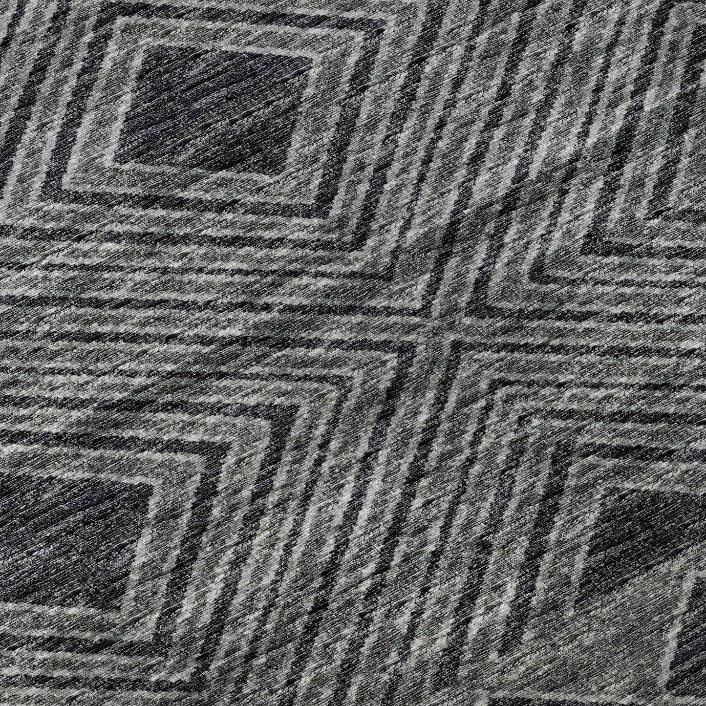 5' X 8' Gray And Black Geometric Washable Area Rug With UV Protection - HomeRoots - Flyclothing LLC