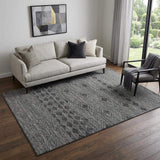5' X 8' Gray And Black Geometric Washable Area Rug With UV Protection - HomeRoots - Flyclothing LLC