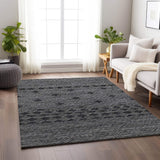 8' X 10' Gray And Black Geometric Washable Area Rug With UV Protection - HomeRoots - Flyclothing LLC