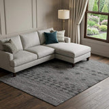 8' X 10' Gray And Black Geometric Washable Area Rug With UV Protection - HomeRoots - Flyclothing LLC