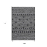 9' X 12' Gray And Black Geometric Washable Area Rug With UV Protection - HomeRoots - Flyclothing LLC