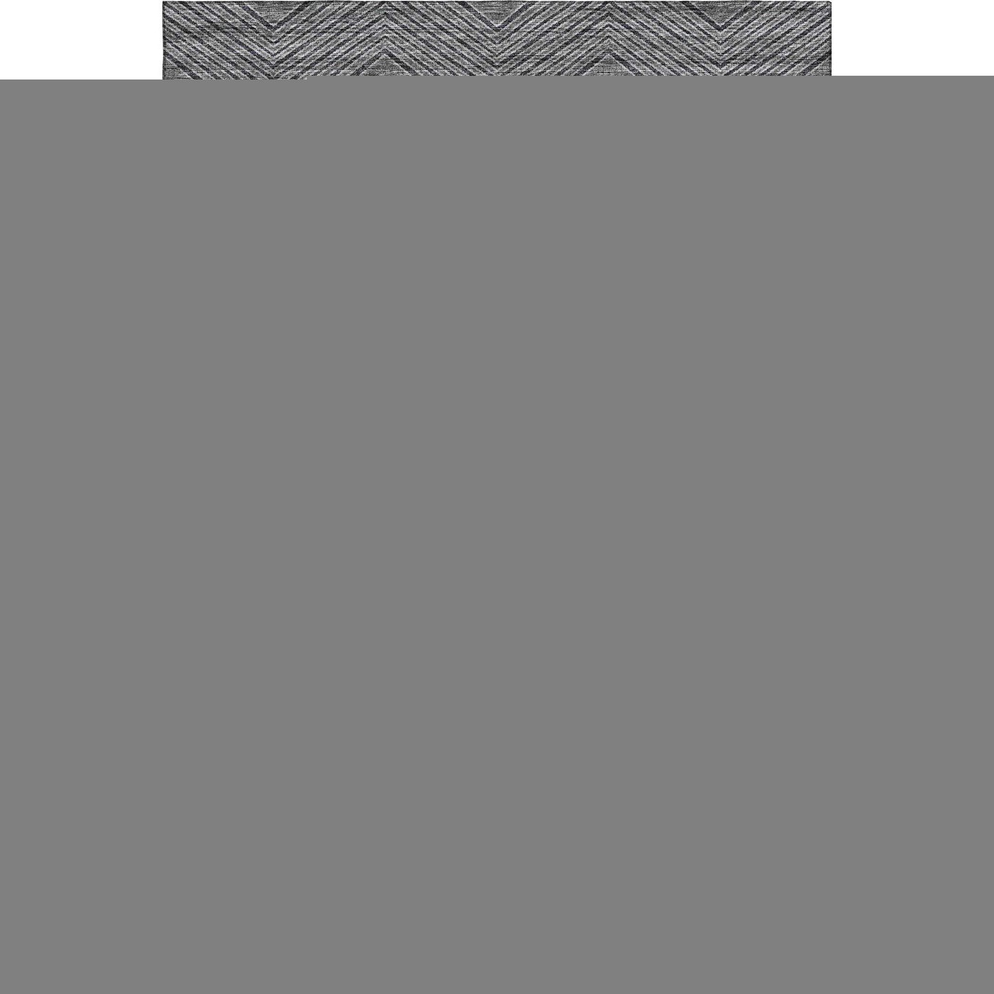 9' X 12' Gray And Black Geometric Washable Area Rug With UV Protection - HomeRoots - Flyclothing LLC