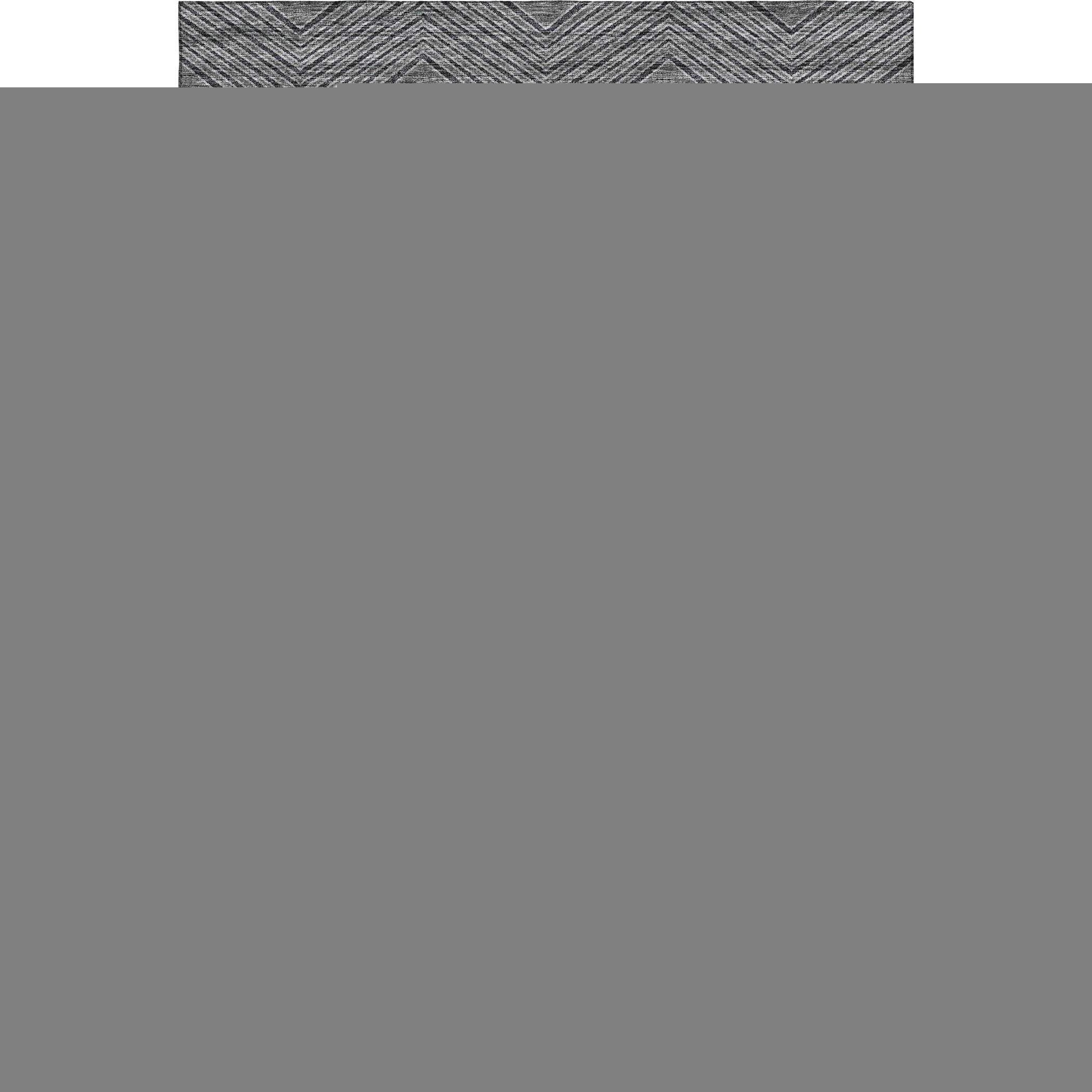 9' X 12' Gray And Black Geometric Washable Area Rug With UV Protection - HomeRoots - Flyclothing LLC