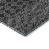 9' X 12' Gray And Black Geometric Washable Area Rug With UV Protection - HomeRoots - Flyclothing LLC