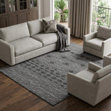 10' X 14' Gray And Black Geometric Washable Area Rug With UV Protection - HomeRoots - Flyclothing LLC