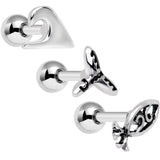 16G 1/4 Ocean Starfish Life Cartilage Tragus Earring Set of 3 - BodyCandy - Flyclothing LLC