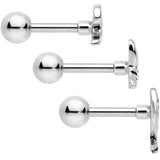 16G 1/4 Ocean Starfish Life Cartilage Tragus Earring Set of 3 - BodyCandy - Flyclothing LLC