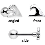 16G 1/4 Ocean Starfish Life Cartilage Tragus Earring Set of 3 - BodyCandy - Flyclothing LLC