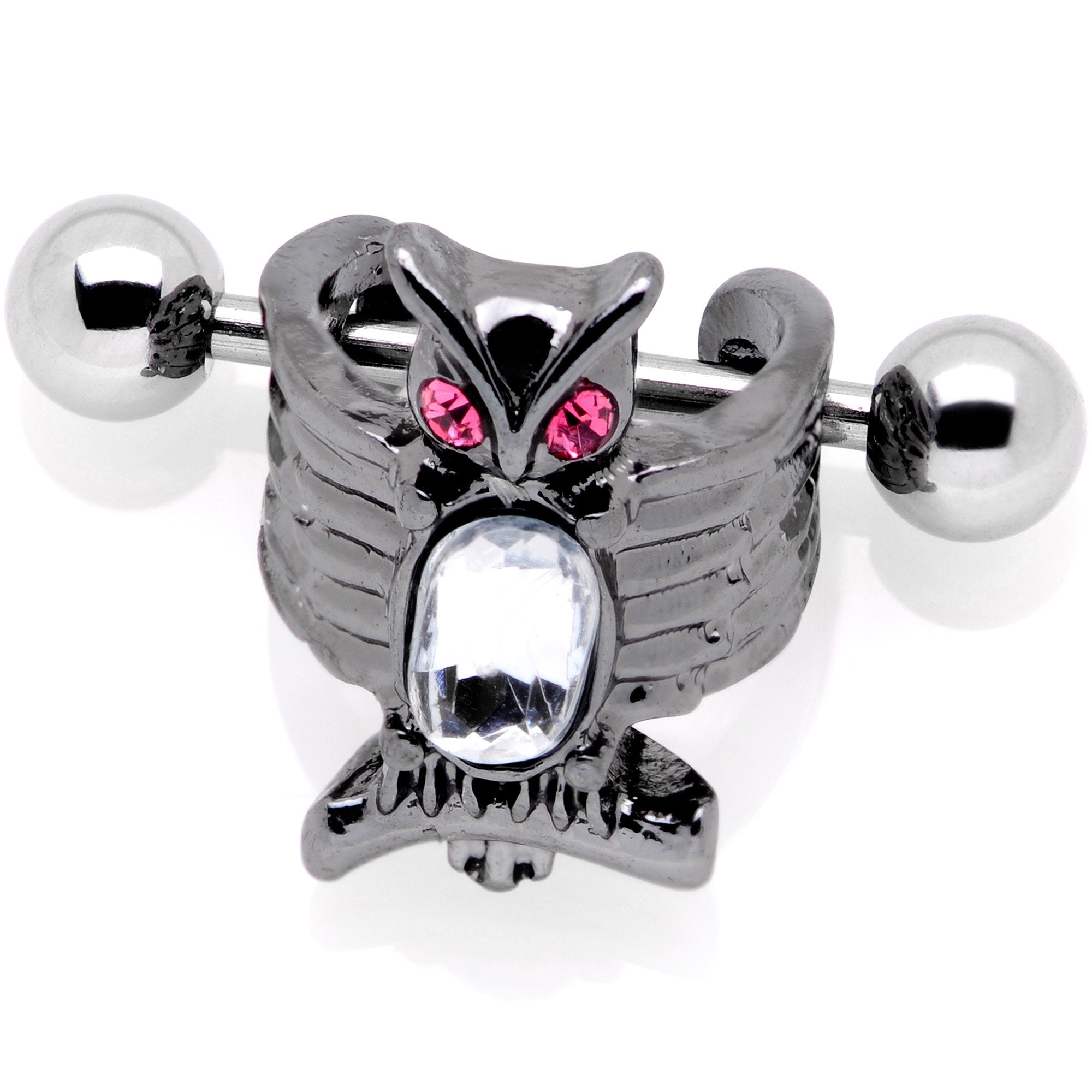 16G 1/2 Pink Clear Gem Winged Creature Cuff Cartilage Earring - BodyCandy - Flyclothing LLC