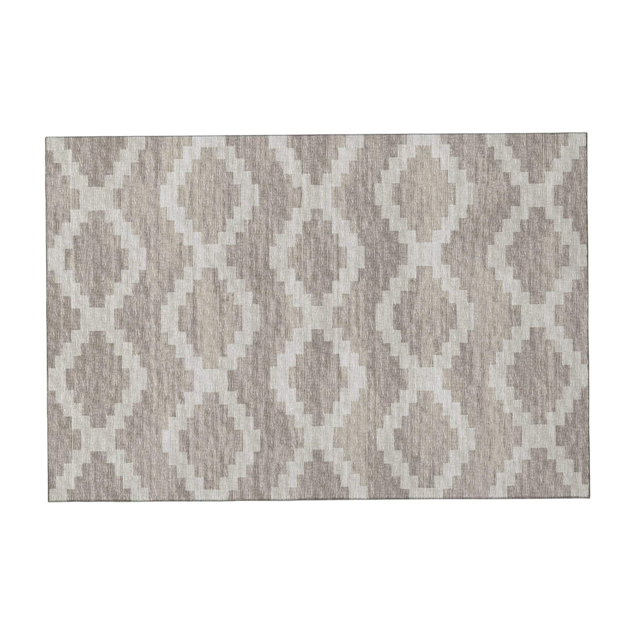 3' X 5' Tan Ivory And Beige Tribal Washable Area Rug With UV Protection - HomeRoots - Flyclothing LLC