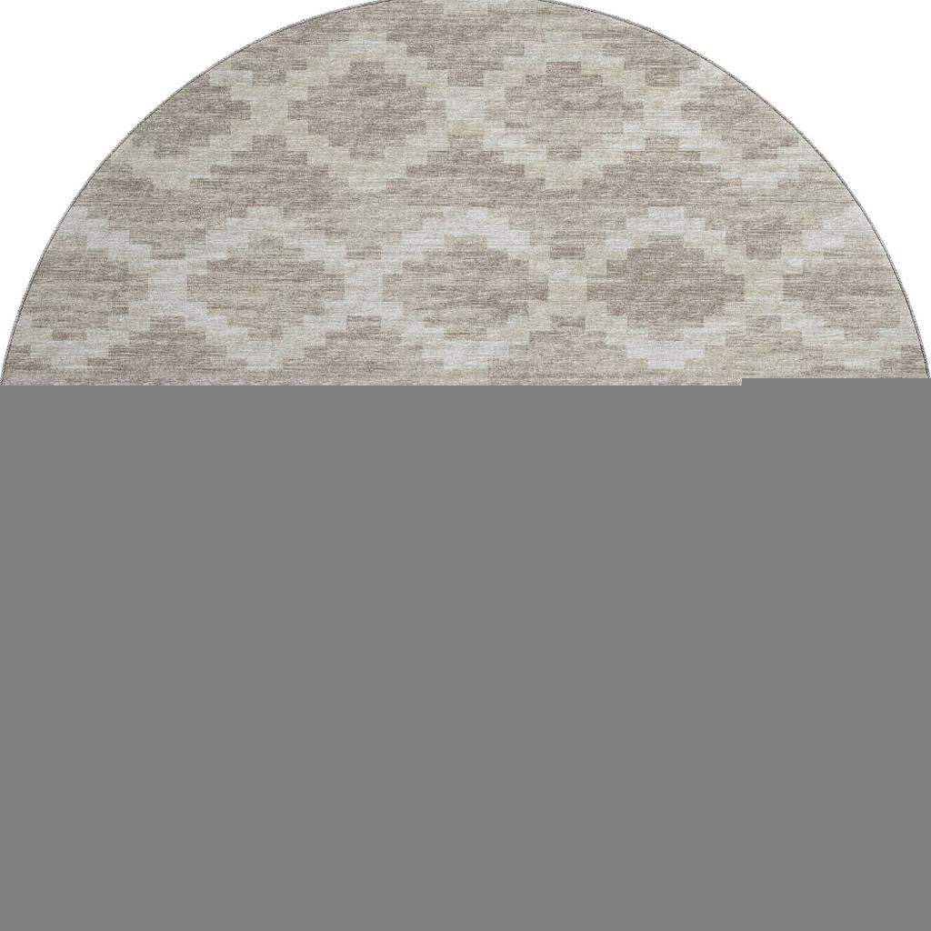 8' Tan Ivory And Beige Tribal Washable Round Rug With UV Protection - HomeRoots - Flyclothing LLC