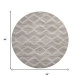 8' Tan Ivory And Beige Tribal Washable Round Rug With UV Protection - HomeRoots - Flyclothing LLC