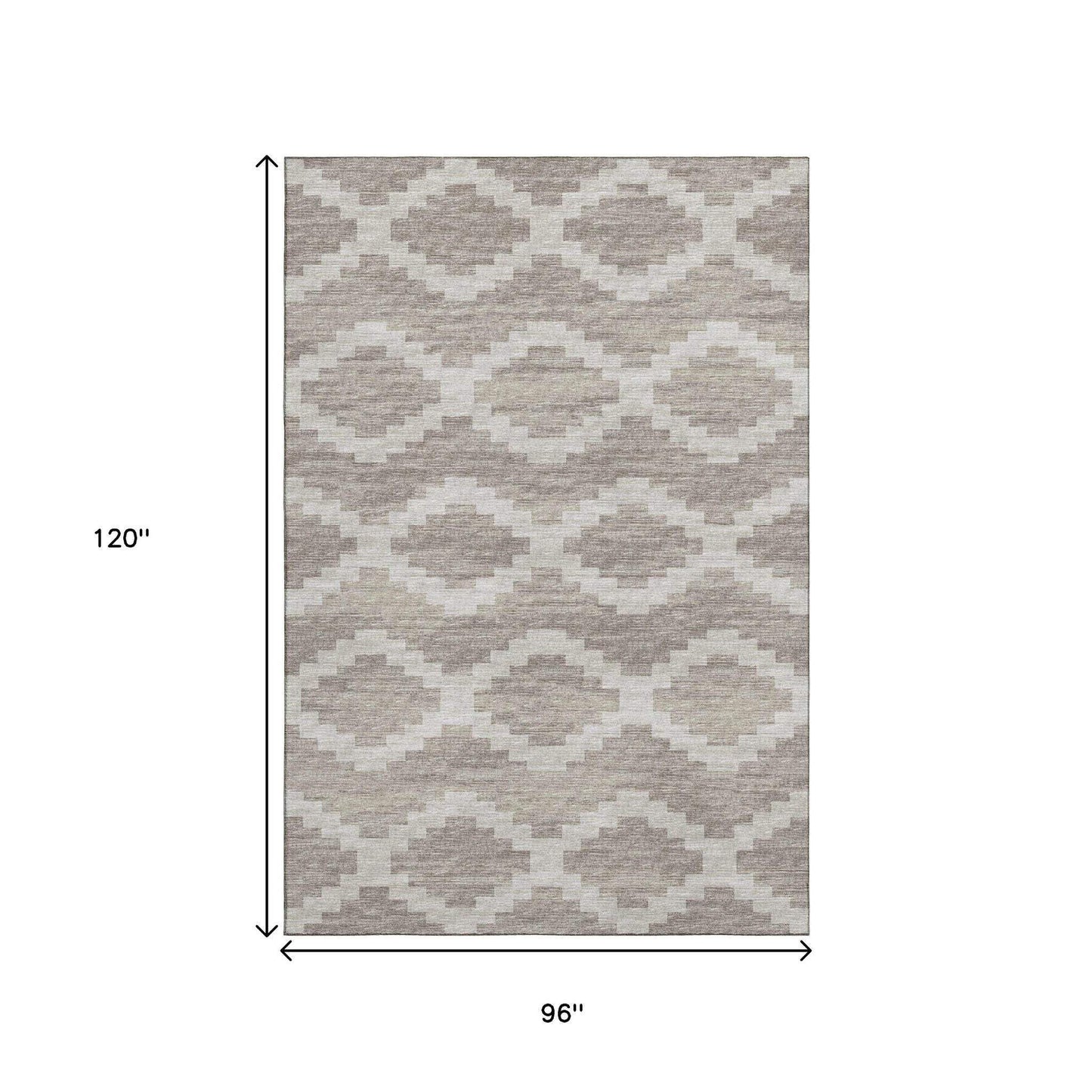 8' X 10' Tan Ivory And Beige Tribal Washable Area Rug With UV Protection - HomeRoots - Flyclothing LLC
