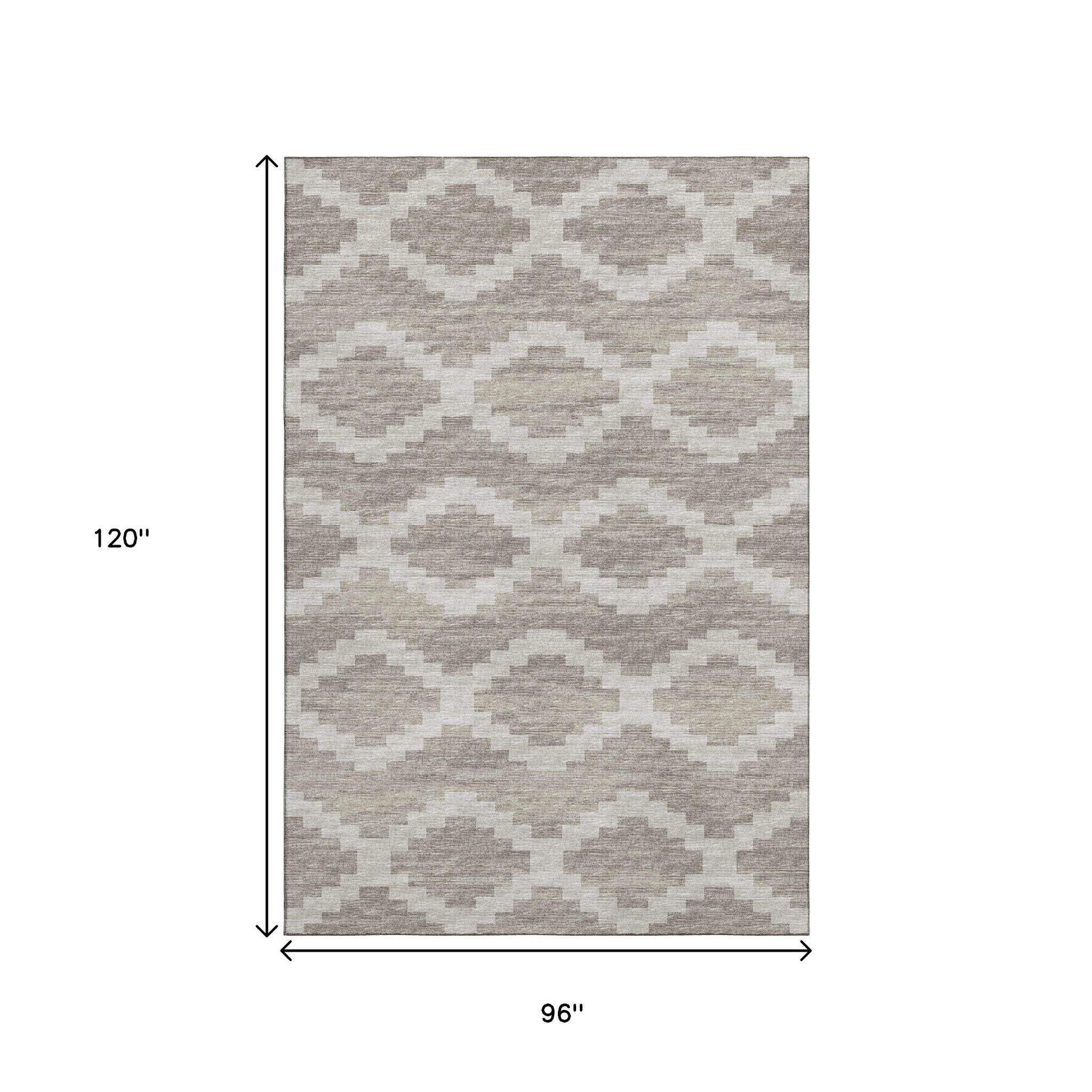 8' X 10' Tan Ivory And Beige Tribal Washable Area Rug With UV Protection - HomeRoots - Flyclothing LLC